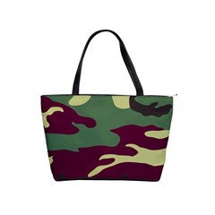 Camuflage Flag Green Purple Grey Shoulder Handbags