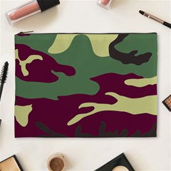 Camuflage Flag Green Purple Grey Cosmetic Bag (xl)