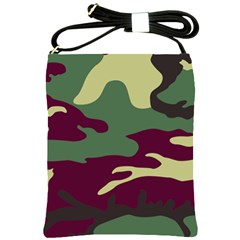 Camuflage Flag Green Purple Grey Shoulder Sling Bags by Mariart