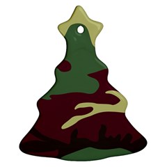 Camuflage Flag Green Purple Grey Christmas Tree Ornament (two Sides) by Mariart