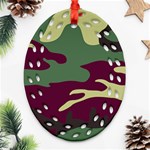 Camuflage Flag Green Purple Grey Oval Filigree Ornament (Two Sides) Front