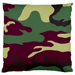 Camuflage Flag Green Purple Grey Large Cushion Case (two Sides) by Mariart