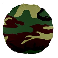 Camuflage Flag Green Purple Grey Large 18  Premium Round Cushions