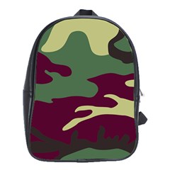 Camuflage Flag Green Purple Grey School Bag (xl) by Mariart