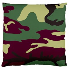 Camuflage Flag Green Purple Grey Large Flano Cushion Case (two Sides) by Mariart