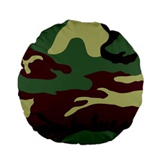 Camuflage Flag Green Purple Grey Standard 15  Premium Flano Round Cushions