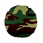 Camuflage Flag Green Purple Grey Standard 15  Premium Flano Round Cushions Front