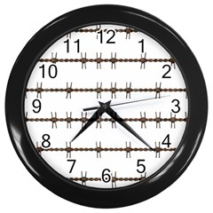 Barbed Wire Brown Wall Clocks (black)