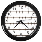 Barbed Wire Brown Wall Clocks (Black) Front