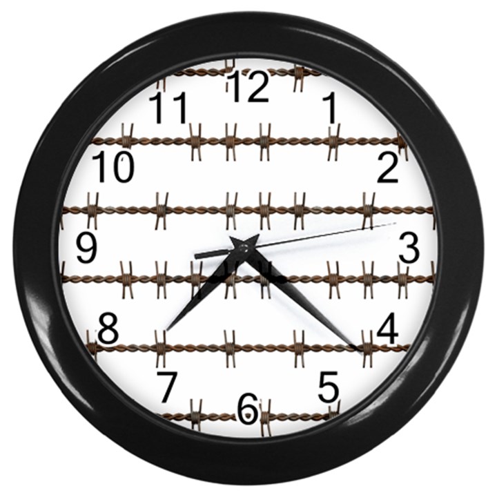 Barbed Wire Brown Wall Clocks (Black)