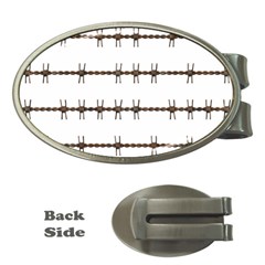 Barbed Wire Brown Money Clips (oval)  by Mariart