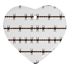 Barbed Wire Brown Heart Ornament (two Sides)