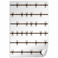 Barbed Wire Brown Canvas 12  X 18   by Mariart