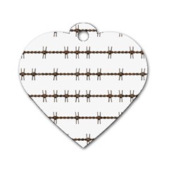 Barbed Wire Brown Dog Tag Heart (two Sides) by Mariart