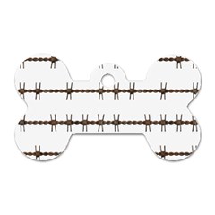 Barbed Wire Brown Dog Tag Bone (one Side)