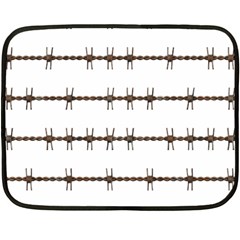 Barbed Wire Brown Fleece Blanket (mini) by Mariart