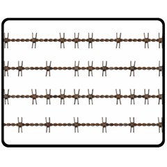 Barbed Wire Brown Fleece Blanket (medium)  by Mariart