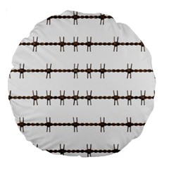 Barbed Wire Brown Large 18  Premium Round Cushions