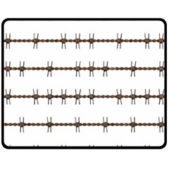 Barbed Wire Brown Double Sided Fleece Blanket (medium)  by Mariart