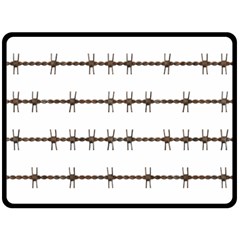 Barbed Wire Brown Double Sided Fleece Blanket (large)  by Mariart