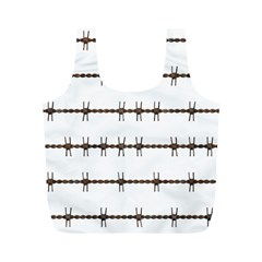 Barbed Wire Brown Full Print Recycle Bags (m)  by Mariart