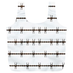 Barbed Wire Brown Full Print Recycle Bags (l)  by Mariart