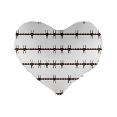 Barbed Wire Brown Standard 16  Premium Flano Heart Shape Cushions