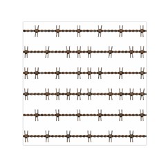 Barbed Wire Brown Small Satin Scarf (square)