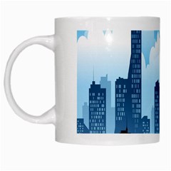 City Building Blue Sky White Mugs by Mariart