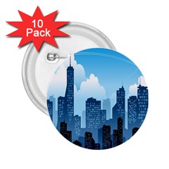 City Building Blue Sky 2 25  Buttons (10 Pack) 