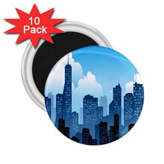 City Building Blue Sky 2 25  Magnets (10 Pack)  by Mariart