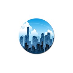 City Building Blue Sky Golf Ball Marker by Mariart