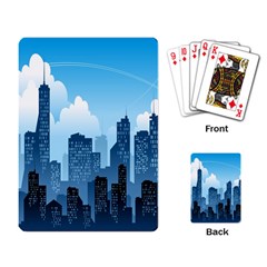 City Building Blue Sky Playing Card by Mariart