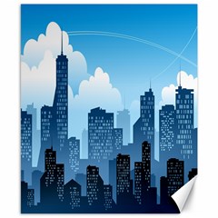 City Building Blue Sky Canvas 8  X 10  by Mariart