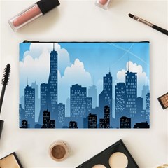 City Building Blue Sky Cosmetic Bag (large) 