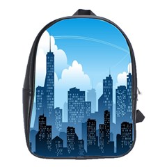 City Building Blue Sky School Bag (large)