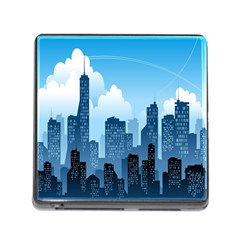 City Building Blue Sky Memory Card Reader (square)