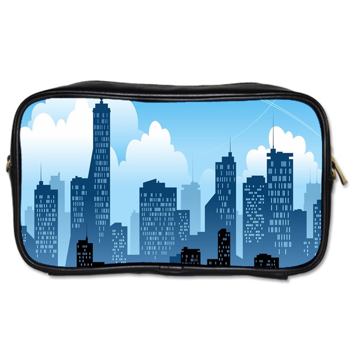 City Building Blue Sky Toiletries Bags