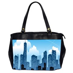 City Building Blue Sky Office Handbags (2 Sides) 