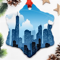 City Building Blue Sky Ornament (snowflake) by Mariart