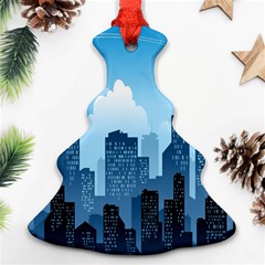 City Building Blue Sky Ornament (christmas Tree)  by Mariart