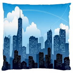 City Building Blue Sky Large Cushion Case (one Side)