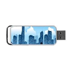 City Building Blue Sky Portable Usb Flash (one Side)