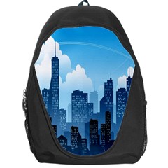 City Building Blue Sky Backpack Bag by Mariart