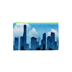 City Building Blue Sky Cosmetic Bag (xs) by Mariart