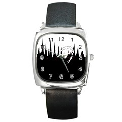 City History Speedrunning Square Metal Watch by Mariart