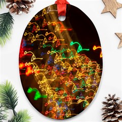 Christmas Tree Light Color Night Ornament (oval) by Mariart