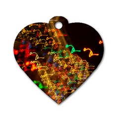 Christmas Tree Light Color Night Dog Tag Heart (two Sides) by Mariart