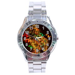 Christmas Tree Light Color Night Stainless Steel Analogue Watch by Mariart