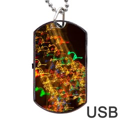 Christmas Tree Light Color Night Dog Tag Usb Flash (two Sides) by Mariart